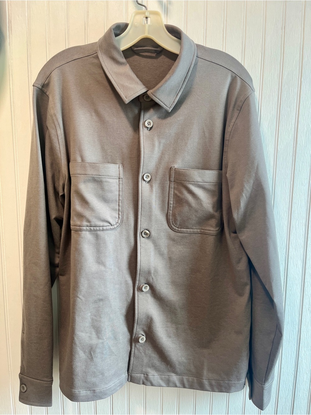 Vuori Gray Lightweight Button-Up Shirt Jacket